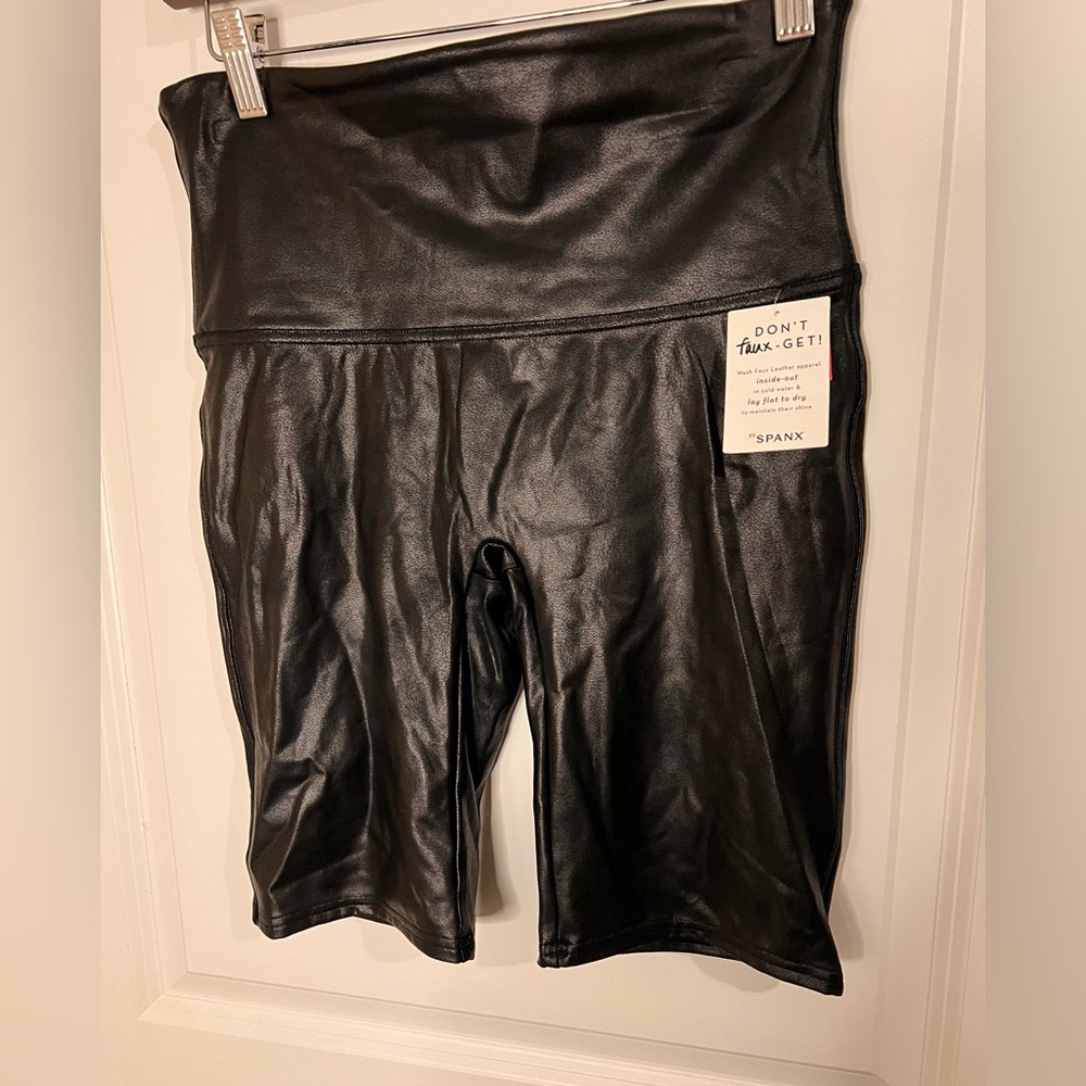Spanx Faux Leather Biker Shorts